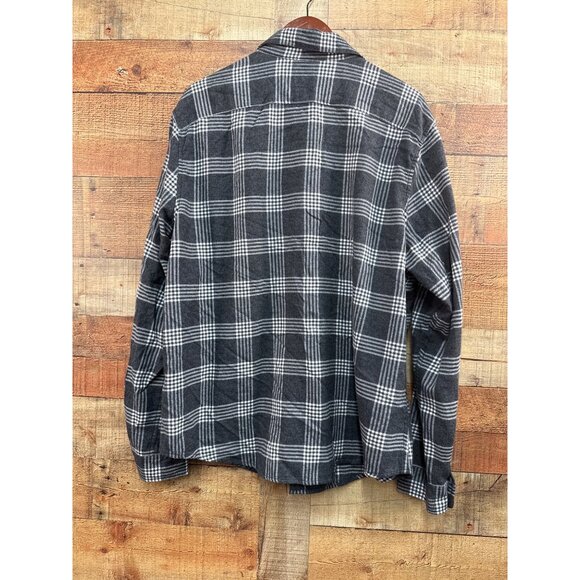 Goodfellow & Co Mens Gray & White Plaid Button-Up Flannel Shirt XL - Picture 4 of 6